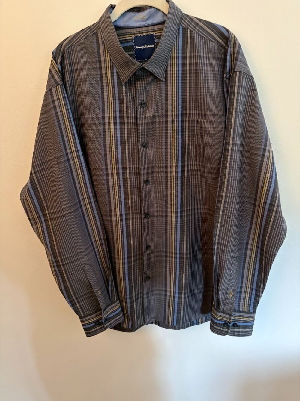 TOMMY BAHAMA SOPHISTICATED PLAID COTTON BUTTON DOWN L/S SHIRT Men's XL